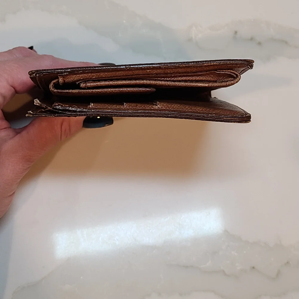 Louis Vuitton Brown and Gold Monogram Wallet Bifold With Coin Purse